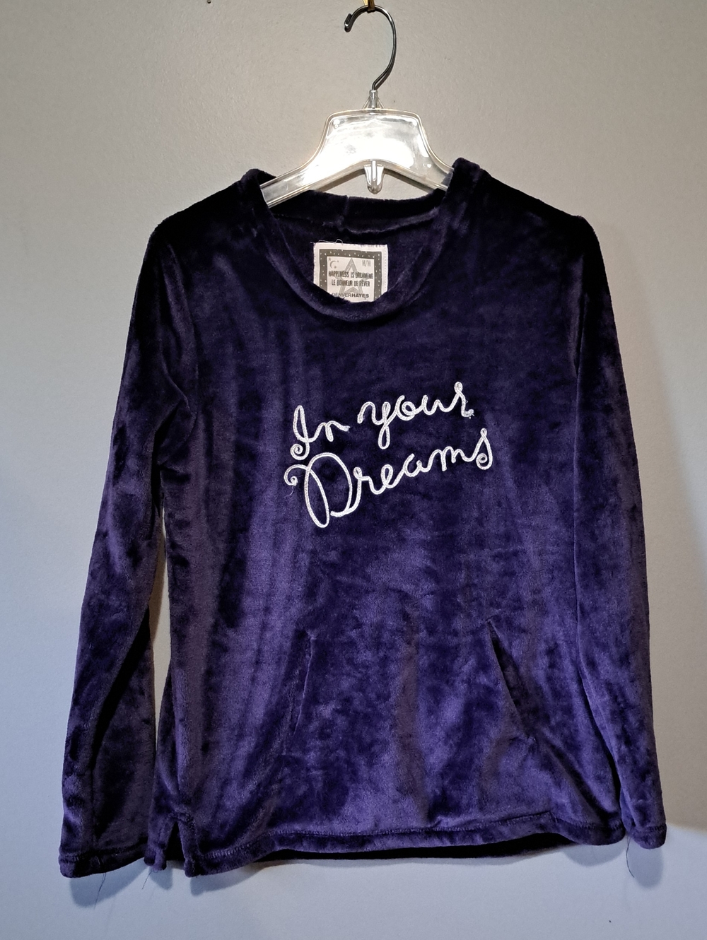 Denver Hayes Plush Long-Sleeve Sleep Top - Deep Purple- In Your Dreams